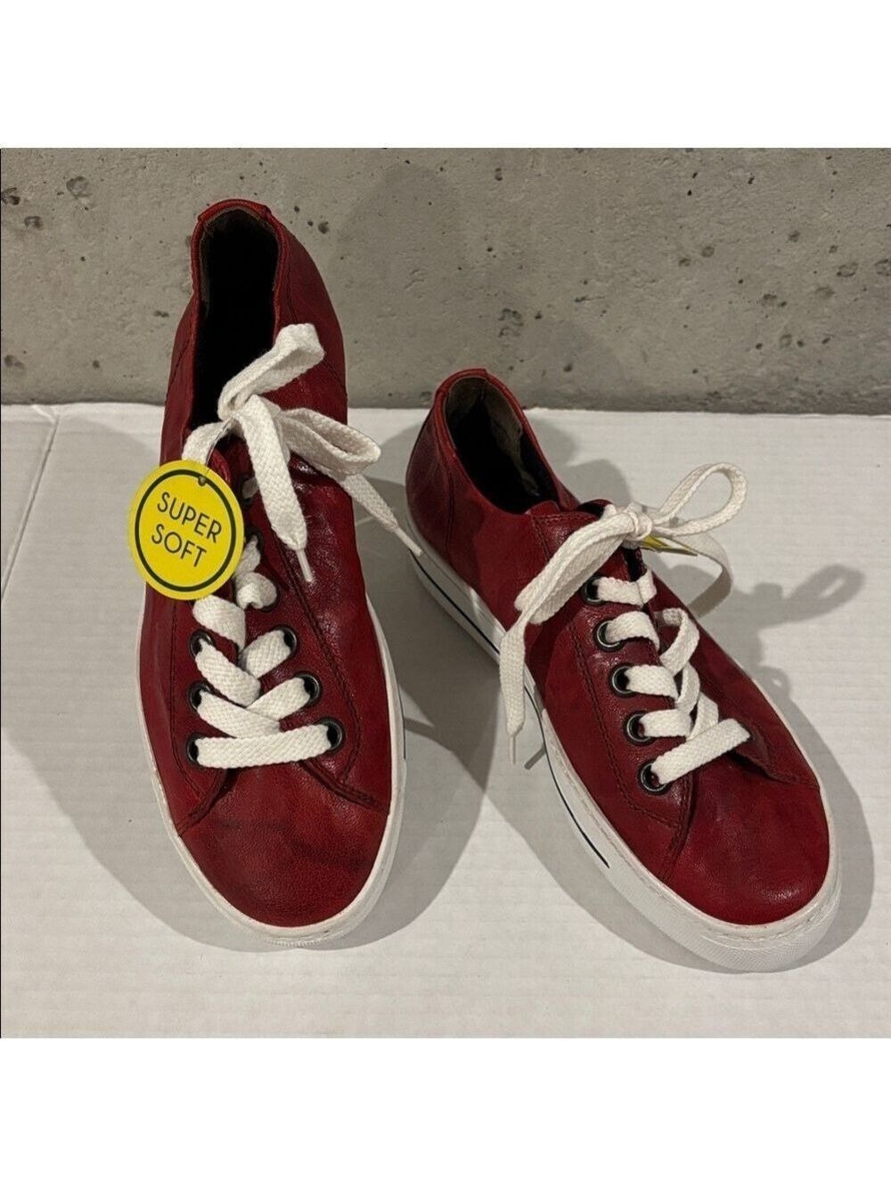 Paul Green Red Leather Sneakers